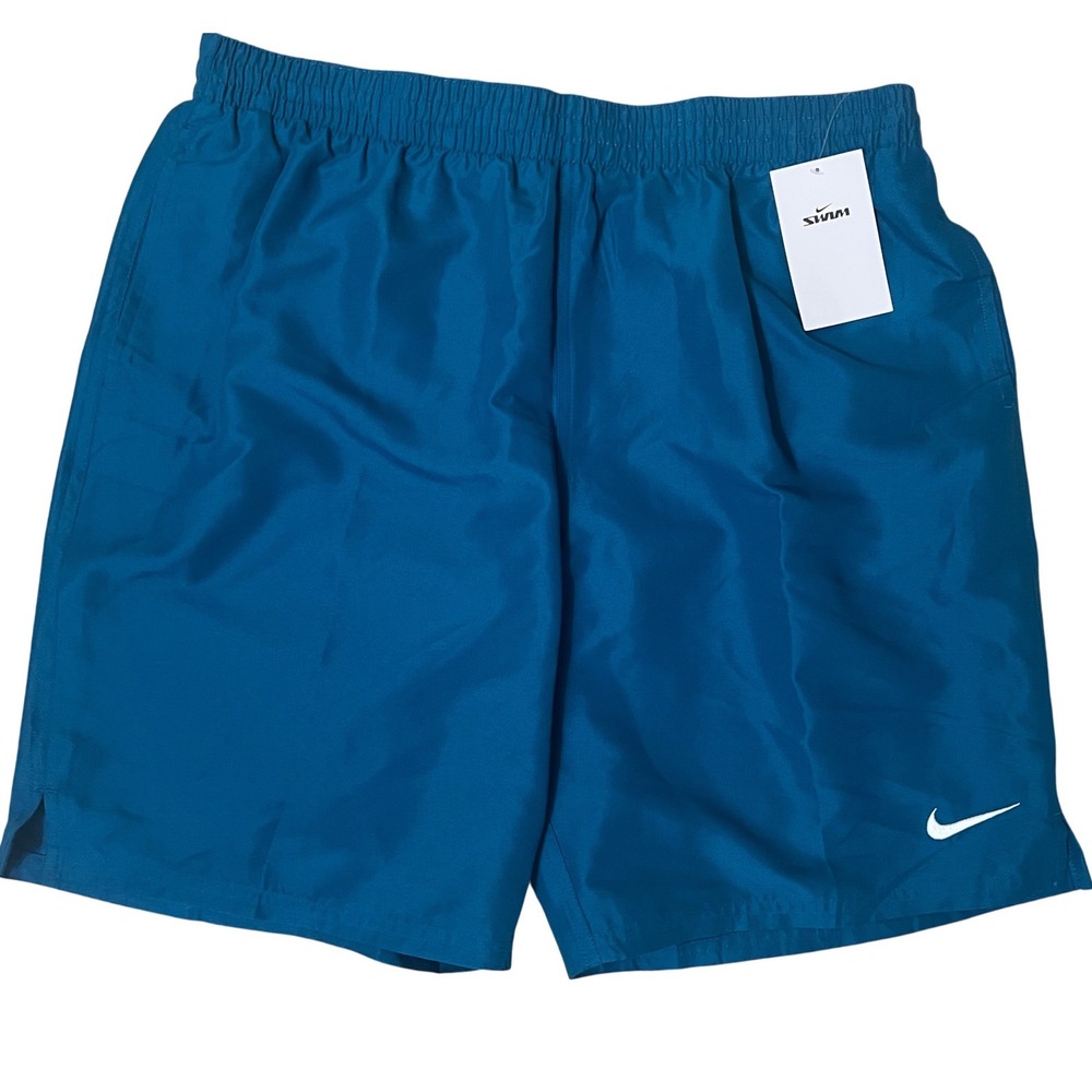 Nike Swim Shorts‎ Women Medium Blue New Logo 10.5" Inseam